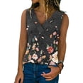 thumbnail image 1 of SHEOWO Women's Summer Vest Tops Casual Tank Loose V-Neck Floral Sleeveless Tee Comfy, 1 of 9