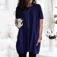 thumbnail image 1 of SHEOWO Womens Solid Color Short Sleeves Round Neck Oversized Shirt High Low Blouse Tunic Tops Casual Pocket T-shirt Blouse, 1 of 7