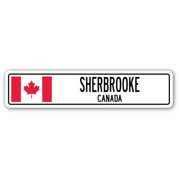 SHERBROOKE CANADA Street Sign Canadian flag city country road wall gift