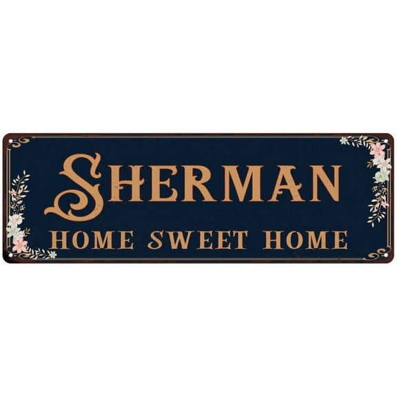 SHERMAN Home Sweet Home Victorian Look Gift 6x18 Metal Sign 206180046708