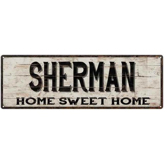 SHERMAN Rustic Home Sweet Home Sign Gift 6x18 Metal Decor 206180084422