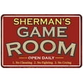 thumbnail image 1 of SHERMAN'S Game Room Sign Vintage Look Metal Wall 8x12 208120001419, 1 of 1