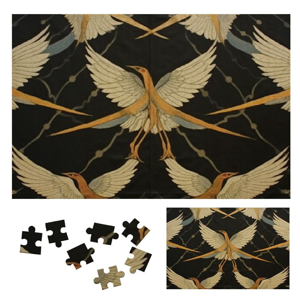 SHERONV Art Deco Birds Wooden Jigsaw Puzzle Challenging Difficult Wood ...