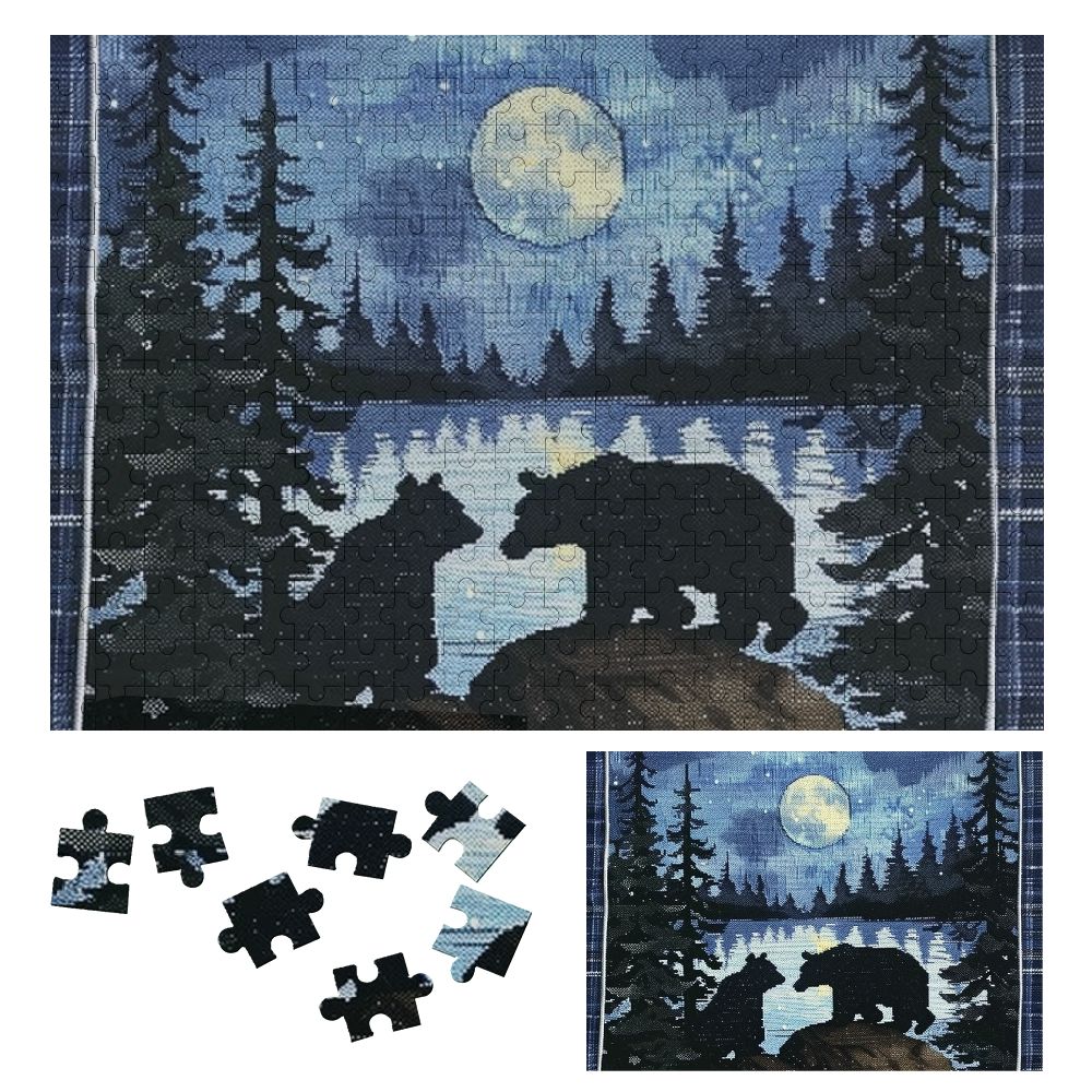 SHERONV Bears Forest Night Wooden Jigsaw Puzzle Challenging Difficult ...