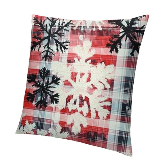 SHERONV Buffalo Plaid Throw Pillow Cover Baby It's Cold Outside Christmas Decorative Pillowcases It Snow Red Snowflake Cushion Cases Square Velvet for Sofa Couch Home Decor 20x20in