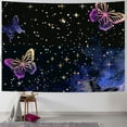 thumbnail image 1 of SHERONV Butterfly Tapestry for Wall Decor,Fantasy Purple Butterflies Tapestries,Black Night Sky Wall Hanging Blanket for Bedroom Living Room Dorm Party Decorations 60x40 Inches 60x50inch, 1 of 6