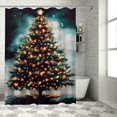 thumbnail image 1 of SHERONV Christmas Tree Lights Wall Hanging Tapestry Bathroom Décor Set with Hooks 100% Polyester Shower Curtain for Bathroom Decoration 36"x72, 1 of 7