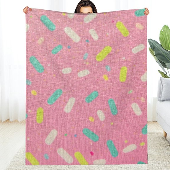 GooTPa Colorful Stripes Flannel Blanket, Durable Soft and Warm Flannel Blanket for Bed Sofa Travel and Camping Multi-purpose Gift for Family and Friends - 30*40in