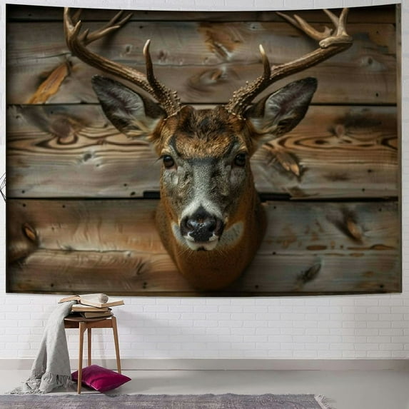 SHERONV Deer Theme Tapestry Wall Hanging Unique Style for Home Wall Decor Art Living Room Bedroom Dorm Farmhouse Apartment 40x30inch