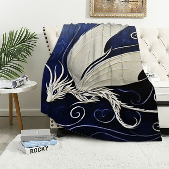 SHERONV Dragon Swirls Warm Lightweight Blanket Soft Fleece Blanket All Seasons Living Room Sofa Decor Cow Gifts 3 Sizes 60x80in