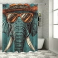 thumbnail image 1 of SHERONV Elephant Hat Sunglasses Shower Curtain Set with Hooks 36"x72, 1 of 7