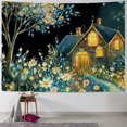 thumbnail image 1 of SHERONV Flower Tapestry Aesthetic Tree Tapestry Moonlight Tapestry Fantasy Landscape Tapestry Neon Nature Plant Wall Hanging Decoration Home Decoration 40x30inch, 1 of 6