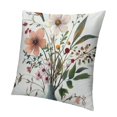 thumbnail image 1 of SHERONV Flowers Bird Square Pillowcase Zipper Closure Home Decor 12x12in, 1 of 5