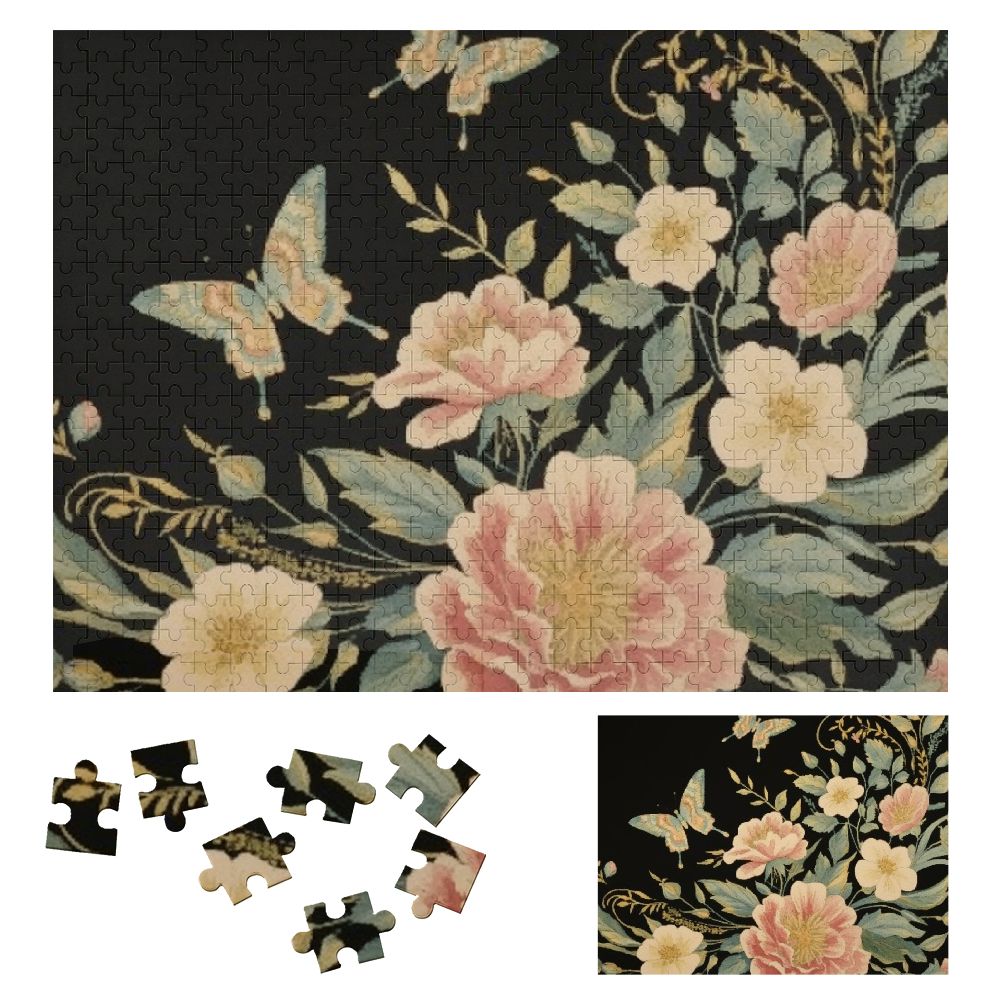 SHERONV Flowers Butterfly Art Nouveau Wooden Jigsaw Puzzle Horizontal ...