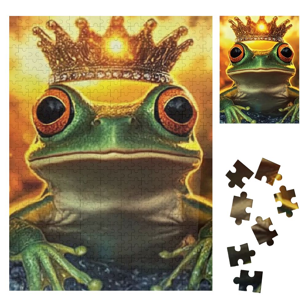 SHERONV Frog Crown Sunset Wooden Jigsaw Puzzle Vertical Style Adults ...
