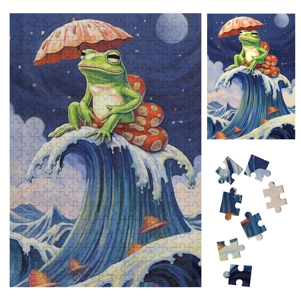 SHERONV Frog Mushroom Ocean Wooden Jigsaw Puzzle Vertical Style Gift ...