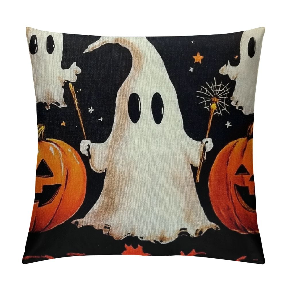 SHERONV Ghost Halloween DecorThrow Pillow Covers Spooky Gothic Pillow