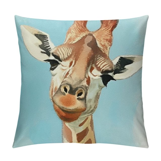 SHERONV Giraffe Pillow Case Decorative Throw Pillow Covers Oil Painting