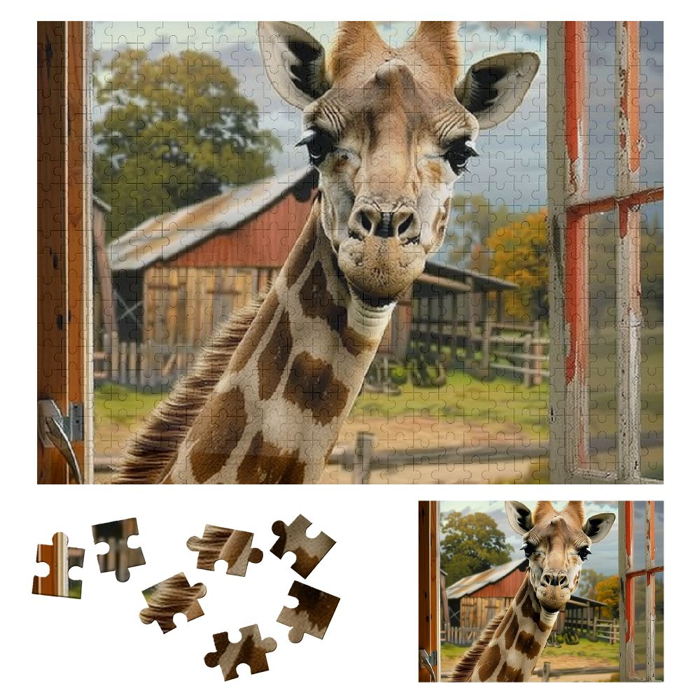 EUGY Giraffe 3D Puzzle - 20 Piece Eco-Friendly Cardboard Toy For Kids Ages 6+, Build In 20 Mins