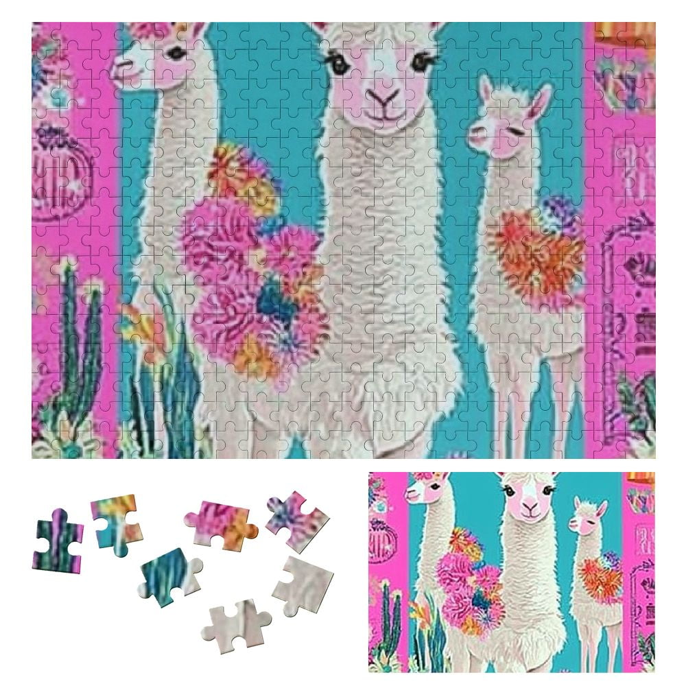 SHERONV Llamas Theme Wooden Jigsaw Puzzle Horizontal Impossible Wooden ...