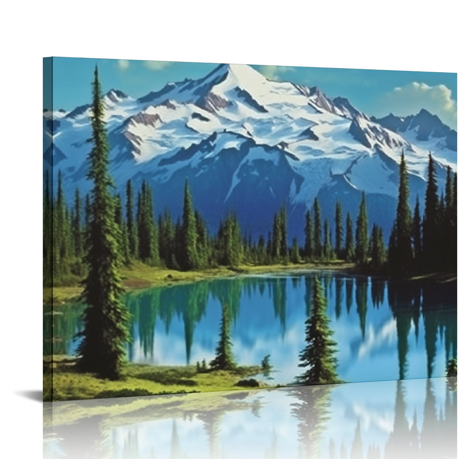 SHERONV Mountain Lake Forest Art Canvas Prints Wall Decor 16x20 16x12in ...
