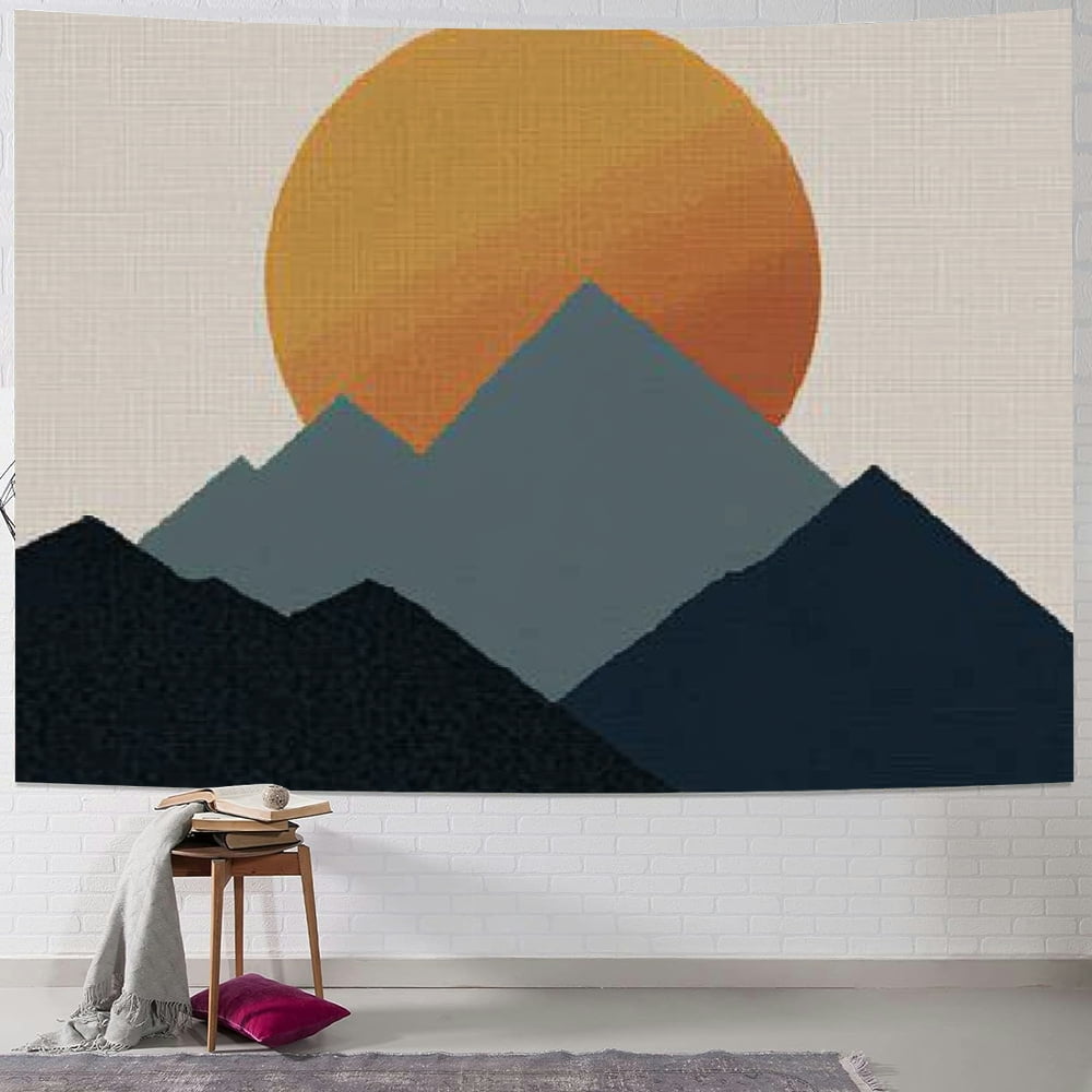 Picture Idea: Sheronv Mountain Sun Minimalism Tapestry Wall Hanging Unique Style For