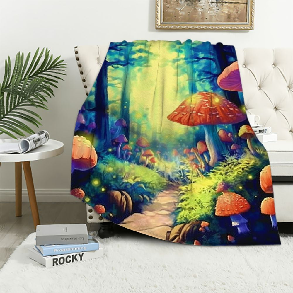 SHERONV Mushrooms Warm Lightweight Soft Fleece Blanket Throw Blanket