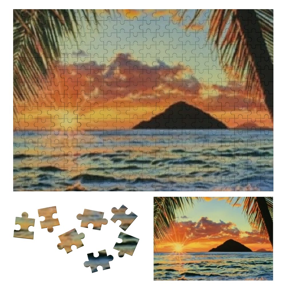 SHERONV Palm Tree Beach Sunset Wooden Jigsaw Puzzle Impossible Wooden ...
