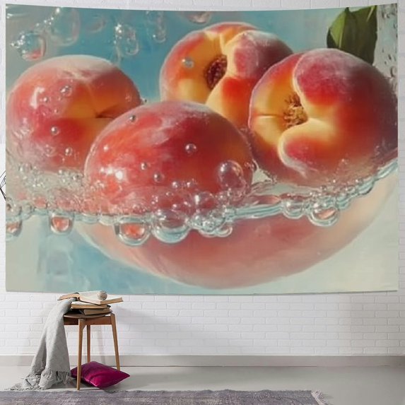 SHERONV Peaches Tapestry Wall Hanging Unique Style Graphic Tapestries Home Wall Decor Art for Living Room Bedroom Apartment Farmhouse Dorm 40x60inch