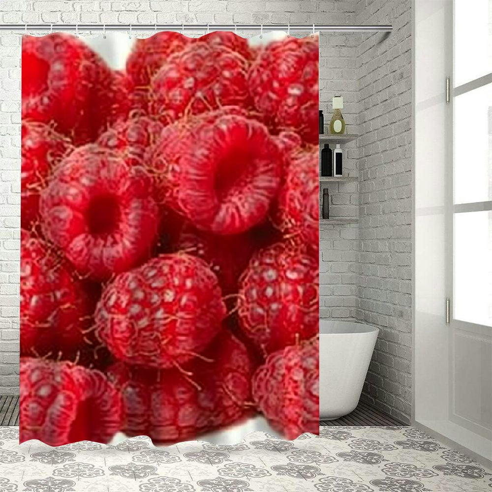 SHERONV Raspberries Bathroom Decor Set Colorful Luxurious Graphic Print ...