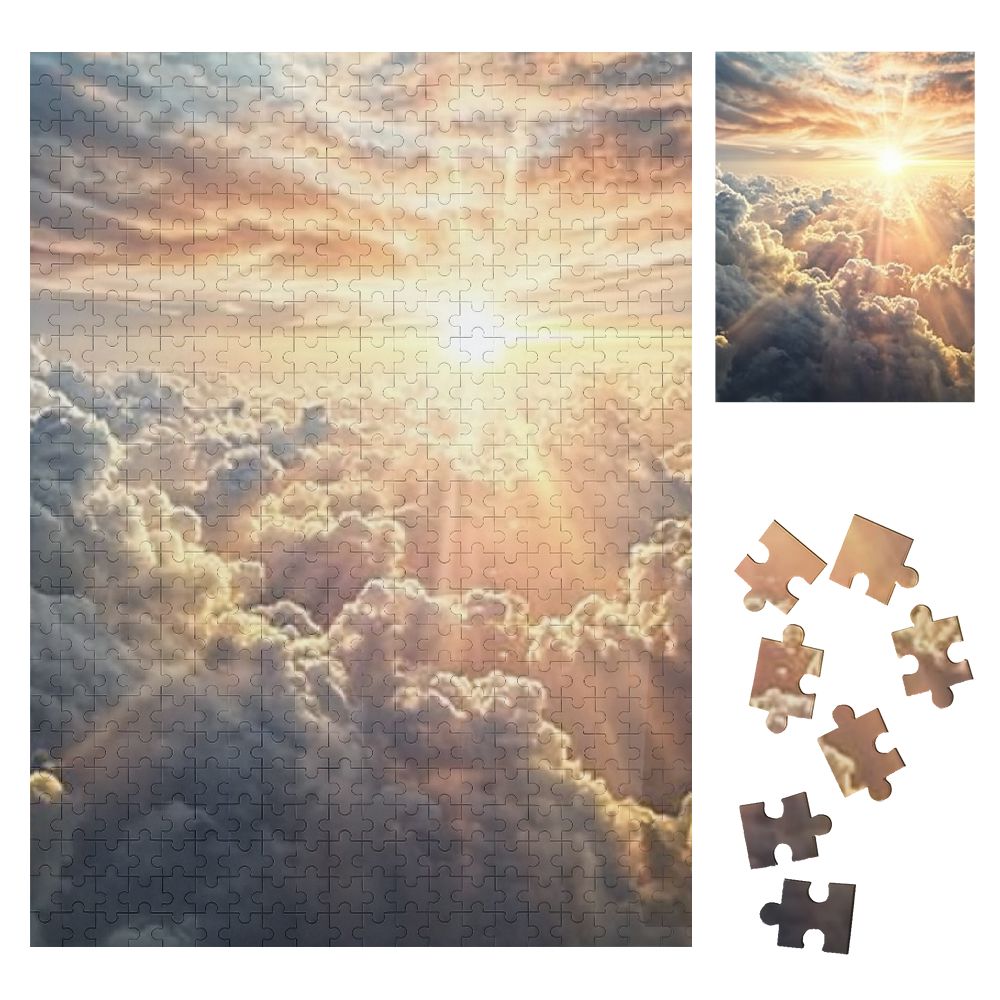 SHERONV Sky Clouds Sun Wooden Jigsaw Puzzle Vertical Style Gift for ...