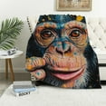 thumbnail image 1 of SHERONV Vibrant Monkey Throw Blanket - Soft Plush Flannel Blanket, Lightweight, Comfy, Fuzzy, Warm, Anti-Pilling for Sofa, Bedroom, Bed, Living Room, Outdoor  40x50in, 1 of 6
