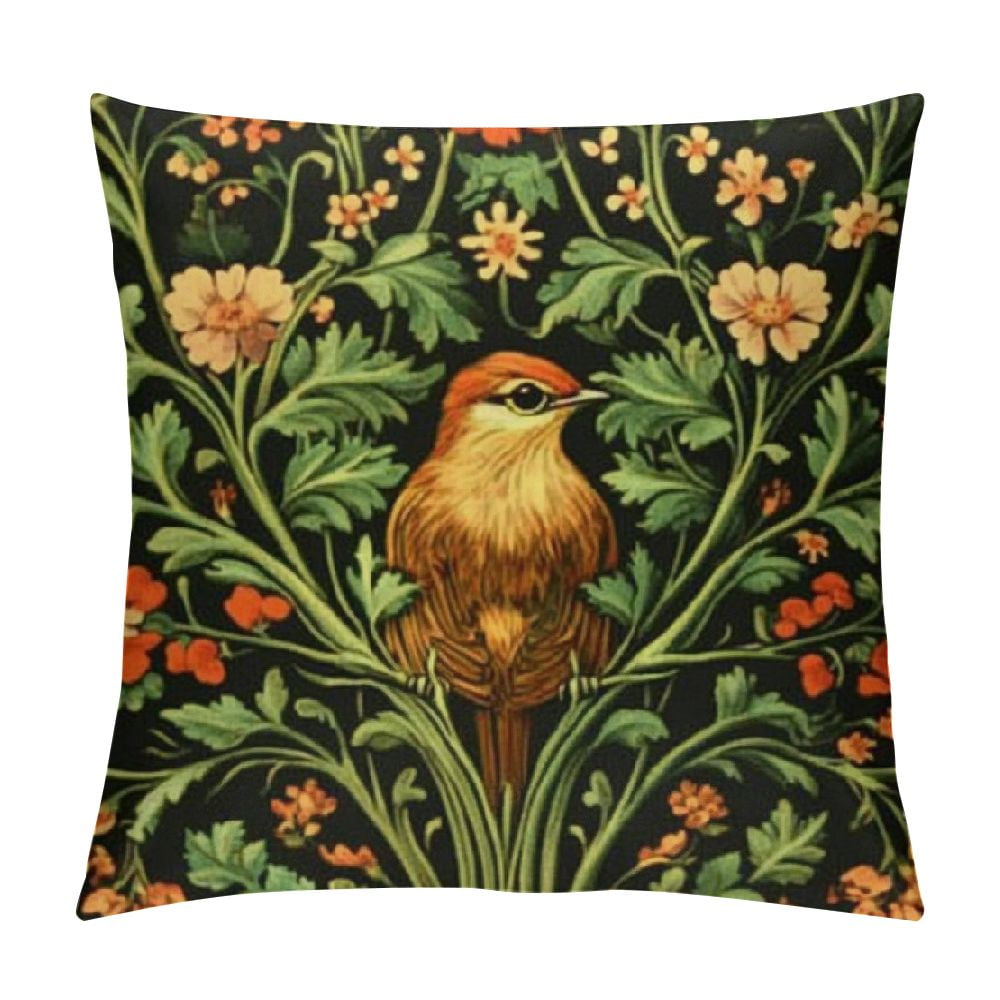 SHERONV William Morris Blackthorn Pattern Throw Pillow Covers Soft
