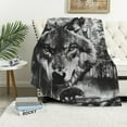 thumbnail image 1 of SHERONV Wolf Forest Charcoal Drawing Warm Lightweight Blanket Soft Fleece Blankets for All Seasons 40x50in, 1 of 6