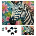 thumbnail image 1 of SHERONV Zebra Flowers Wooden Jigsaw Puzzle Horizontal Style Eco-Friendly Impossible Puzzles Gift for Family Friends 500 PCS, 1 of 6