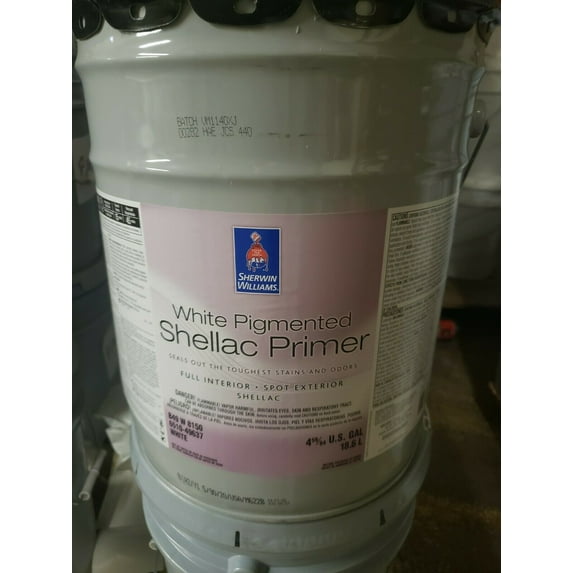 Sherwin-Williams White Pigmented Shellac Primer Paint Primer, 5 Gallon ...