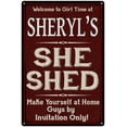 thumbnail image 1 of SHERYL'S She Shed Sign Red Wall Shack Decor Lady Cave 8 x 12 Matte Finish Metal 108120088310, 1 of 1