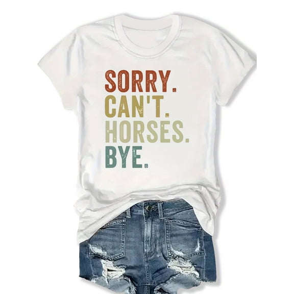 SHESIINN Fashionable Women'S T-Shirt with Short Sleeves And a Round Neck Featuring Letters
