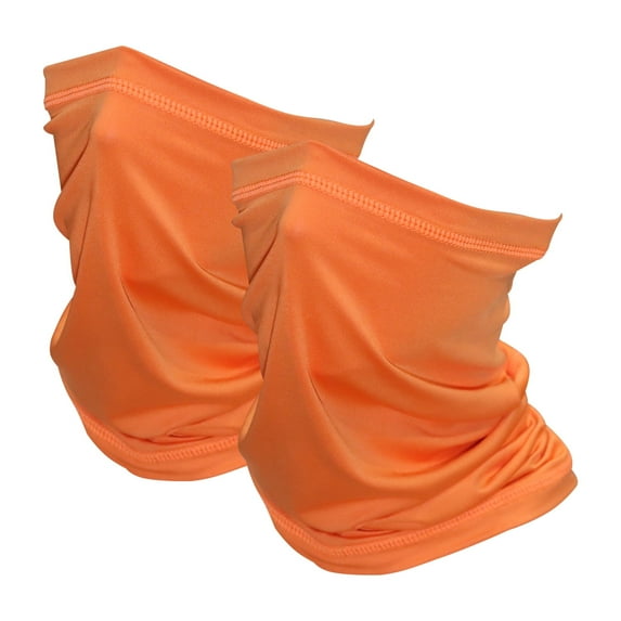 SHEVERCH 2 Pack Orange Neck Gaiter Face Mask Sun Protection Cooling Bandana Face Cover Windproof Dustproof Neck Scarf