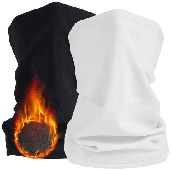 SHEVERCH 2 Pack Winter Fleece Neck Gaiter Warmer Windproof Face Mask Cover Cold Weather scarf For Men Women Hiking Ski