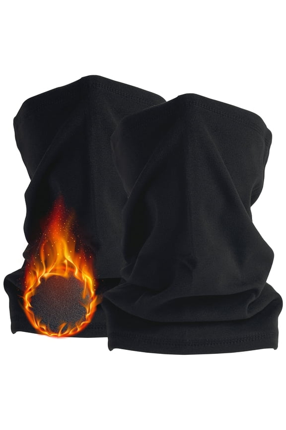 2 Pack Winter Fleece Neck Gaiter Warmer Windproof Face Mask Cover Cold Weather scarf For Men Women Hiking Ski