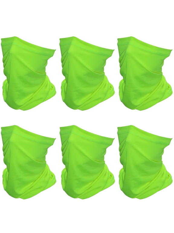 6 Pack Neck Gaiter Face Mask Sun Protection Cooling Bandana Face Cover Windproof Dustproof Neck Scarf