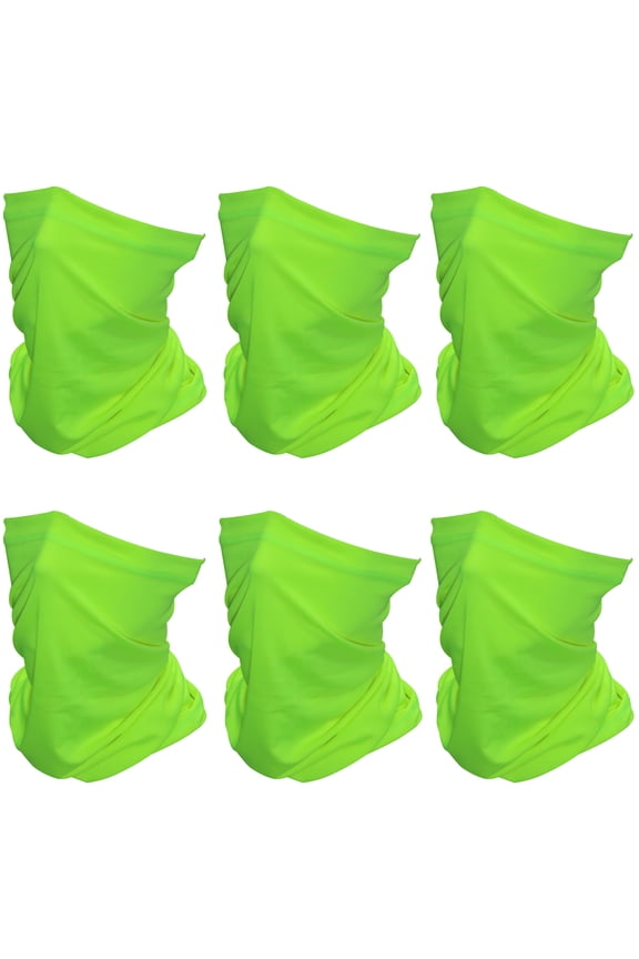 6 Pack Neck Gaiter Face Mask Sun Protection Cooling Bandana Face Cover Windproof Dustproof Neck Scarf