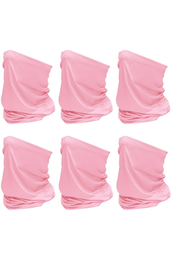 6 Pack Neck Gaiter Face Mask Sun Protection Cooling Bandana Face Cover Windproof Dustproof Neck Scarf