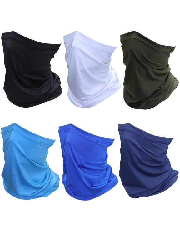 6 Pack Neck Gaiter Mask for Men Women UV Sun Protection Windproof Gator Bandana Face Cover Scarf Cycling Fishing Hiking