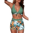 thumbnail image 1 of SHEWIN Bikinis Sets for Women High Waist Swimsuits Halter Bikini Two Piece Bathing Suits Green XL, 1 of 10