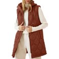 thumbnail image 1 of SHEWIN Long Puffer Vest for Women Hooded Puffer Jacket Lightweight Sleeveless Quilted Jackets Winter Warm Zip Up Coat Outerwear, 1 of 9