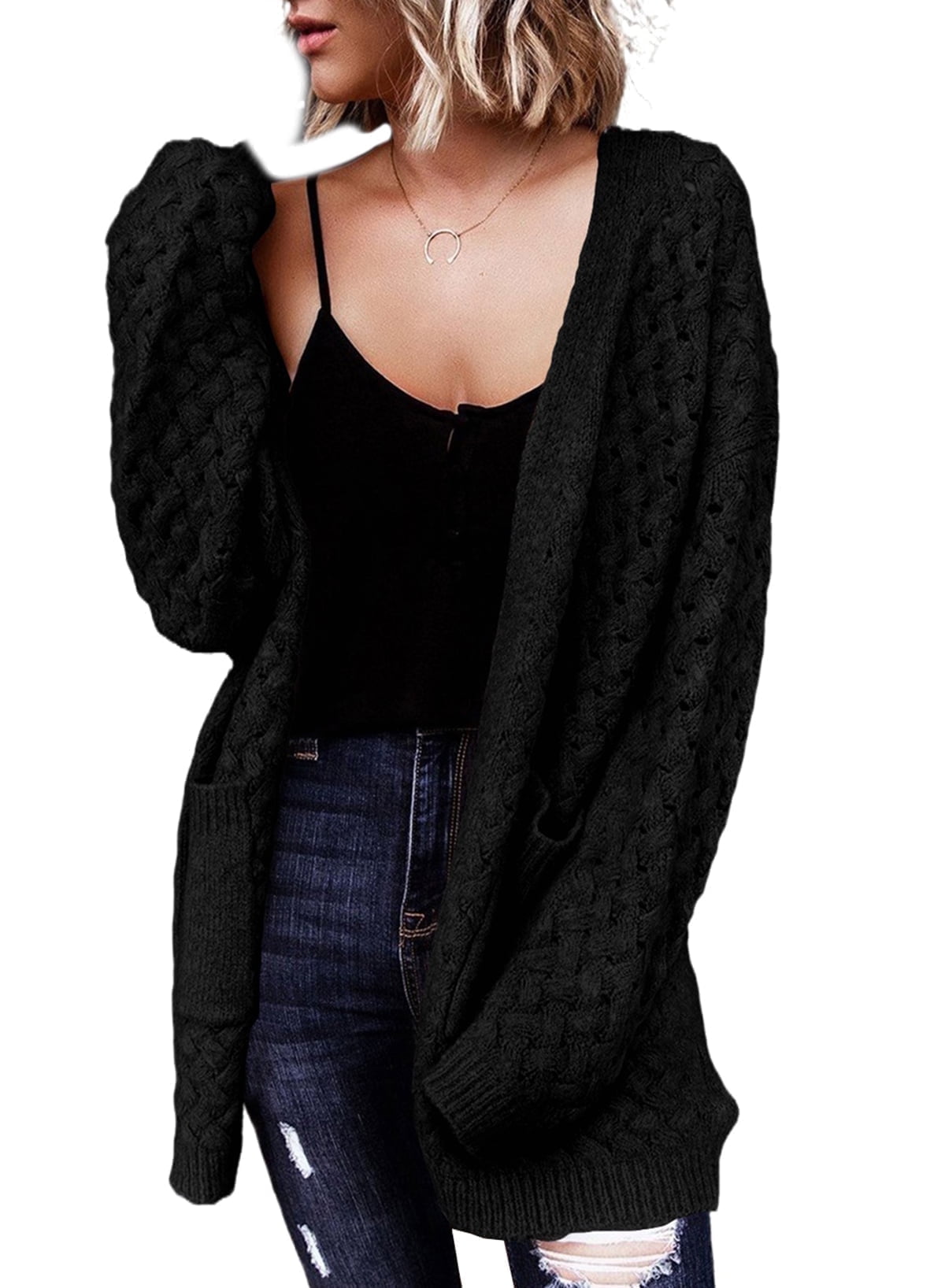 SHEWIN Open Front Cardigans for Women Oversized Cardigan Sweaters Long ...