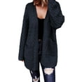 thumbnail image 1 of SHEWIN Open Front Cardigans for Women Oversized Cardigan Sweaters Long Sleeve Chunky Cable Knit Fall Outwear Coat with Pockets Blue, 1 of 7