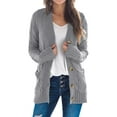 thumbnail image 1 of SHEWIN Oversized Sweaters Cardigans for Women 2023 Winter Button Down Chunky Cable Knit Jacket Coats Outerwear Gray 18 20, 1 of 6